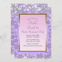 Purple & Pink Snowflakes Winter Wonderland Party