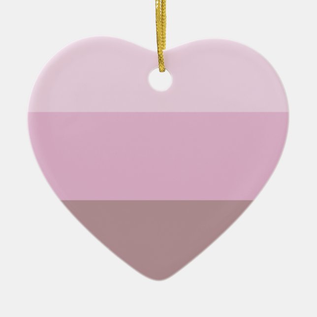 Purple Pink Striped Ombre Ceramic Ornament (Front)