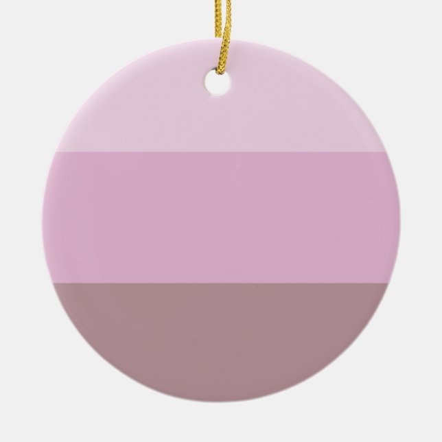Purple Pink Striped Ombre Ceramic Ornament (Front)
