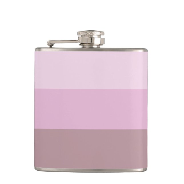 Purple Pink Striped Ombre Hip Flask (Front)