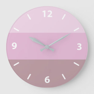 Purple Pink Striped Ombre Large Clock