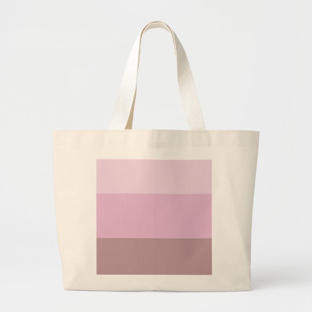 Purple Pink Striped Ombre Large Tote Bag (Front)