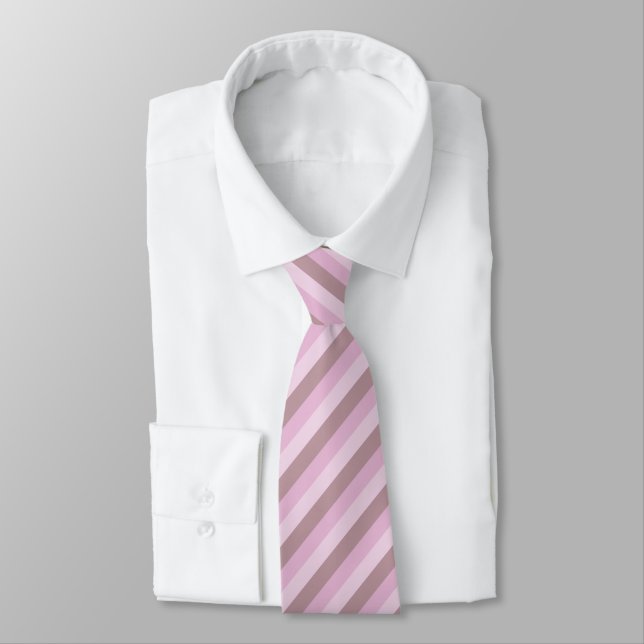 Purple Pink Striped Ombre Tie (Tied)