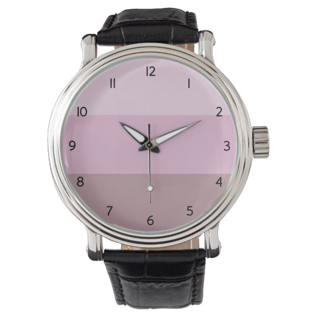 Purple Pink Striped Ombre Watch (Front)