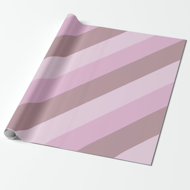 Purple Pink Striped Ombre Wrapping Paper (Unrolled)