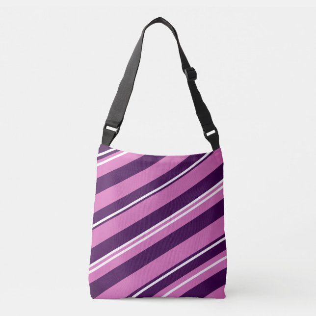 Purple & pink Stripes Bloom Tote (Front)