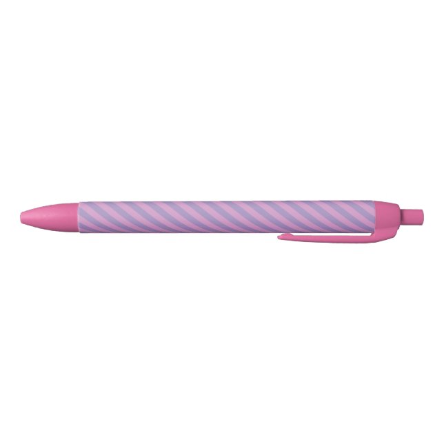 Purple Pink Stripes Seamless Pattern Black Ink Pen (Bottom)