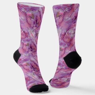 Purple-Pink Swirling Marble Socks