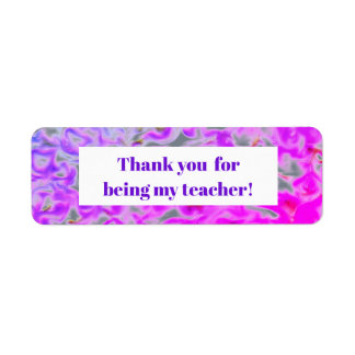 Purple Pink Teacher Appreciation Tie-Dye Thank You Return Address Label