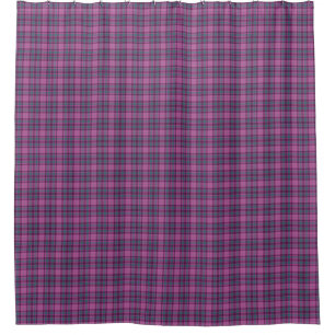 Purple Pink Teal Tartan Plaid Shower Curtain