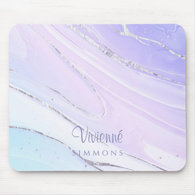 Purple Pink Tosca Ombre Marble Customisable Mouse Pad (Front)