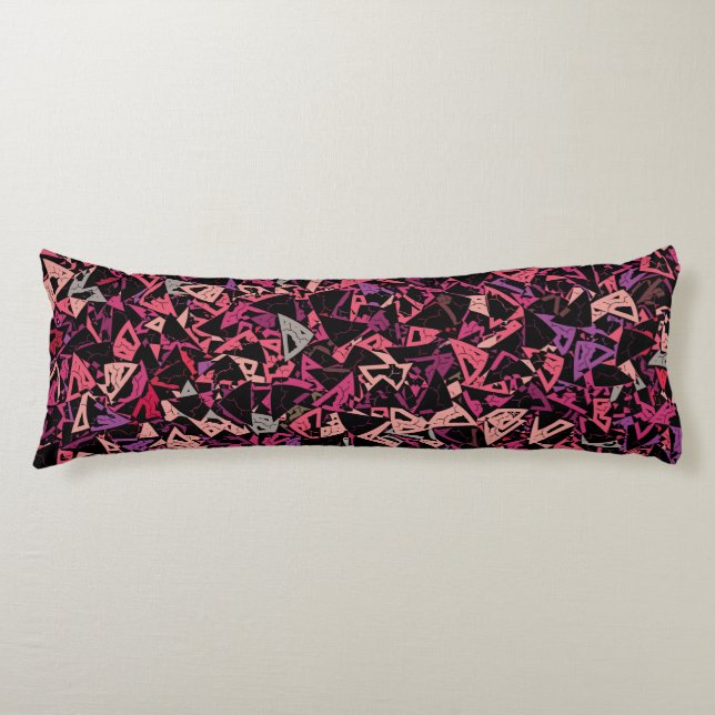 Purple Pink Triangle Pattern Body Cushion (Front)