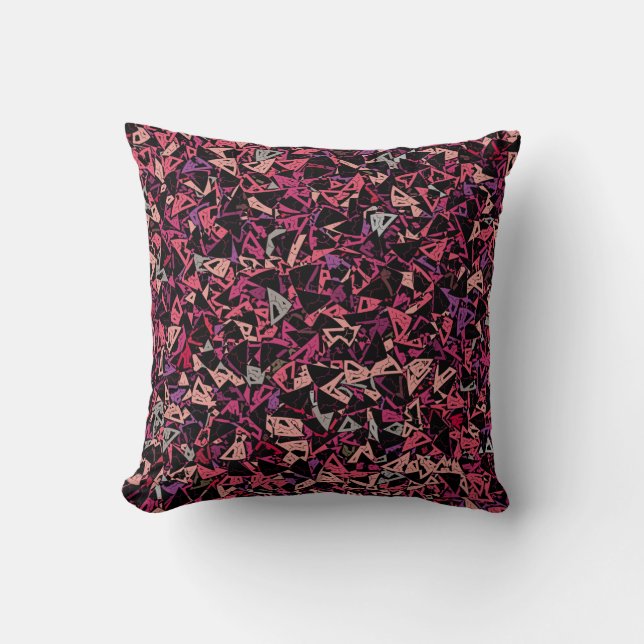 Purple Pink Triangle Pattern Cushion (Front)