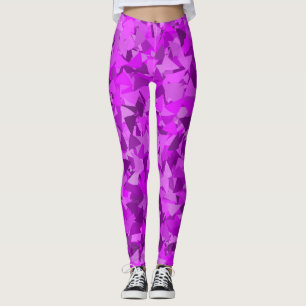 Purple Pink Triangle Pattern Leggings
