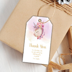 Purple Pink Unicorn Birthday Favour Tags