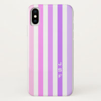 Purple & Pink Vertical Stripes Monogram