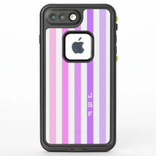 Purple & Pink Vertical Stripes Monogram