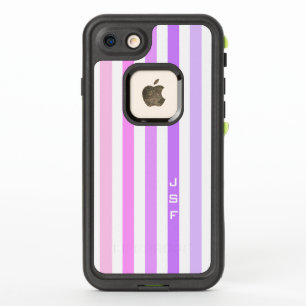 Purple & Pink Vertical Stripes Monogram
