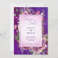 Purple pink vintage roses elegant wedding