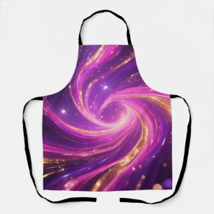 Purple Pink Vortex Energy Swirl Abstract Apron