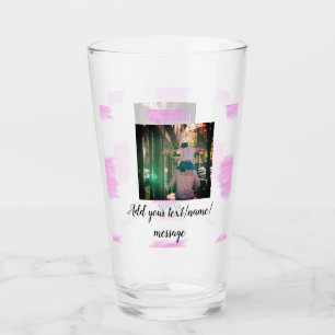 Purple pink watercolor father son dad add image te glass