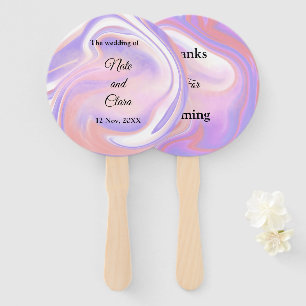 Purple pink watercolor handpainted wedding custom hand fan