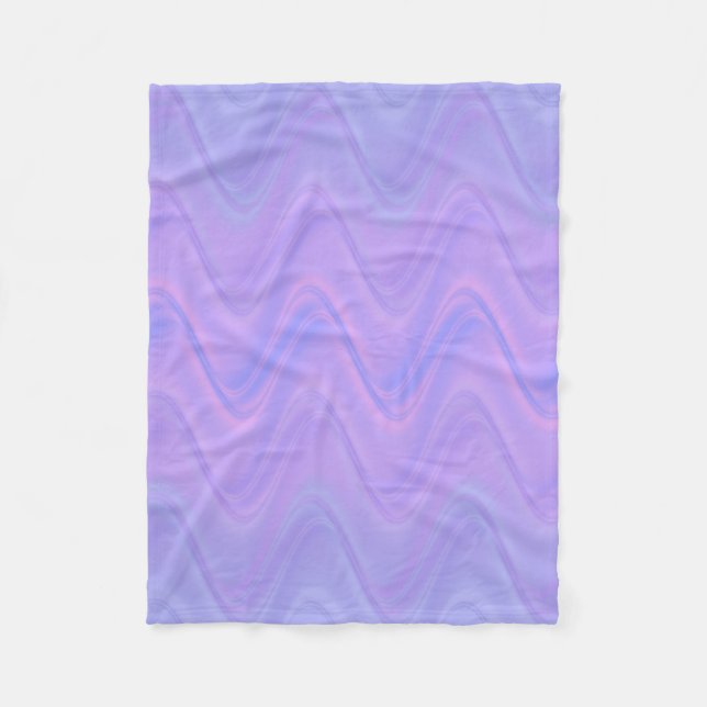 Purple Pink Wavy Lines Pattern Fleece Blanket (Front)
