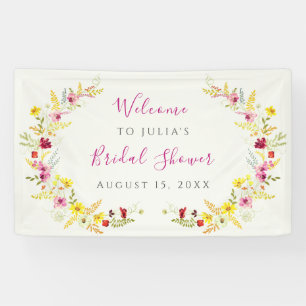 Purple Pink Wild Orchid Flowers Bridal Shower Banner