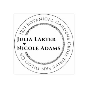 Purple Pink Wild Orchid Flowers Wreath Wedding Rubber Stamp