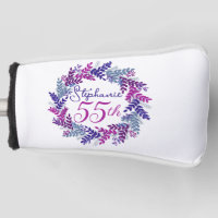 Purple Pink Wreath 55th Birthday Putter