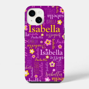 Purple pink yellow girls Miranda name iPhone 14 Case