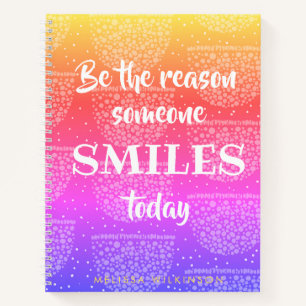 Purple Pink Yellow Ombre Rainbow - Add Your Name Notebook