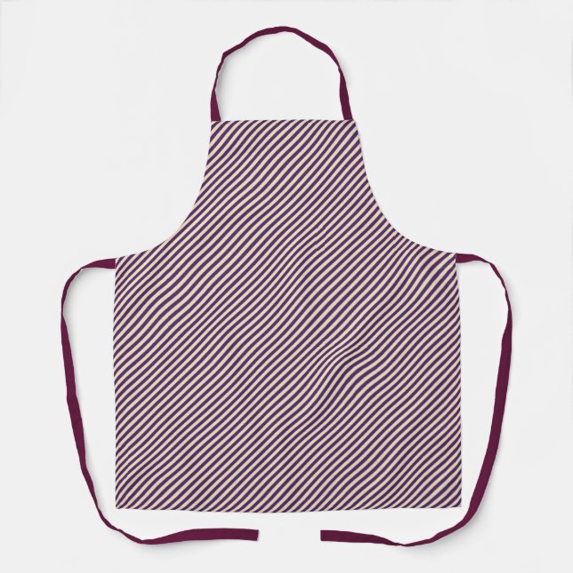 Purple Pinstripe Purple Straps  Chef  Apron (Front)