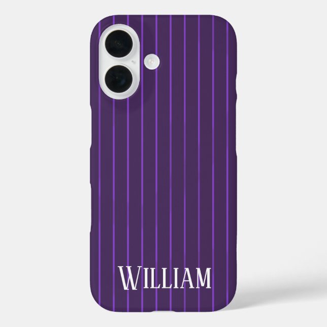 Purple pinstripes Case-Mate iPhone case (Back)