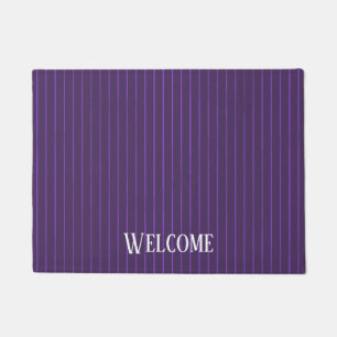 Purple pinstripes doormat