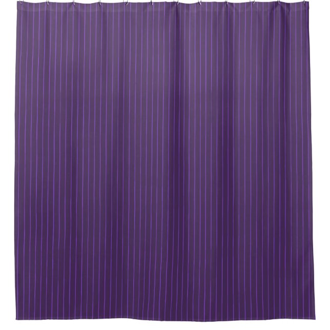 Purple pinstripes shower curtain (Front)