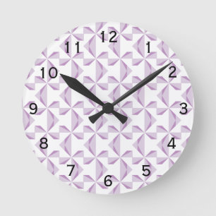 Purple Pinwheels Round Clock