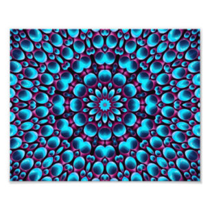 Purple Pipes Vintage Blue Fractal Kaleidoscope Photo Print