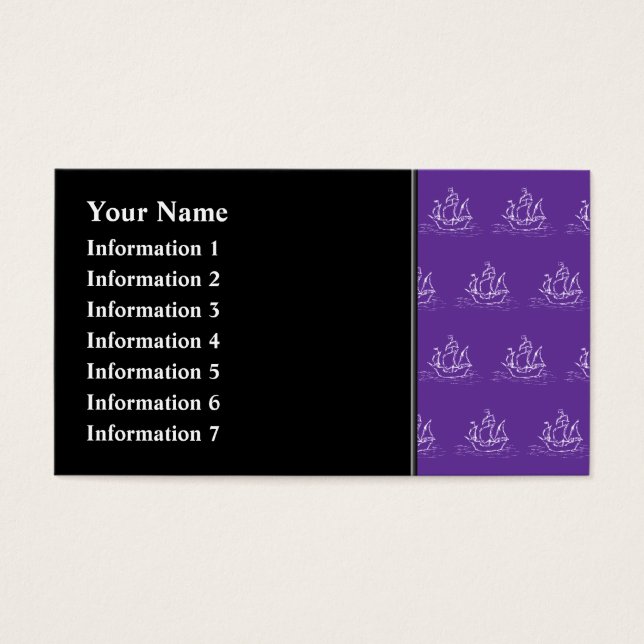 Purple Pirate Ship Pattern. (Front)