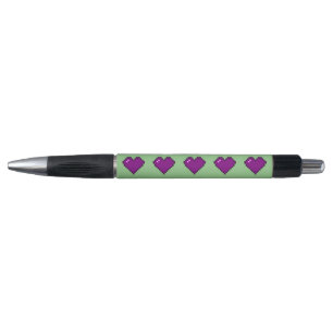 Purple Pixel Heart Pattern