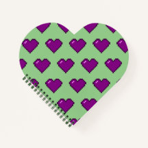 Purple Pixel Heart Pattern