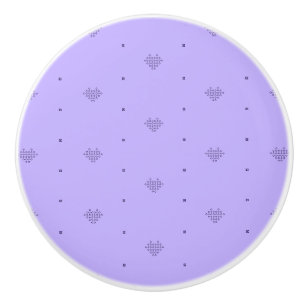 Purple Pixel Hearts Dresser Drawer Ceramic Knob