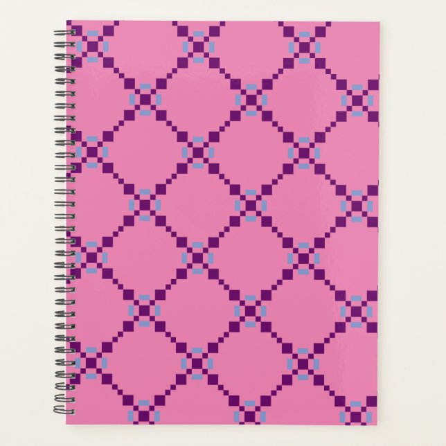 Purple Pixelated Pattern Planner (Front)