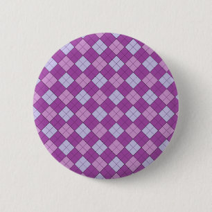 Purple Plaid 6 Cm Round Badge