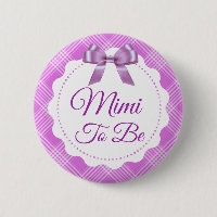 Purple Plaid and Bow Great Mimi to be Button