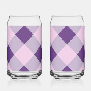 Purple plaid  can glass