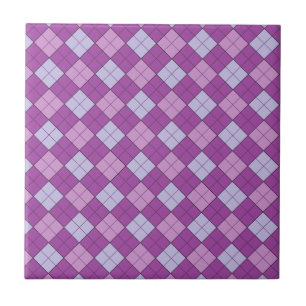 Purple Plaid Ceramic Tile