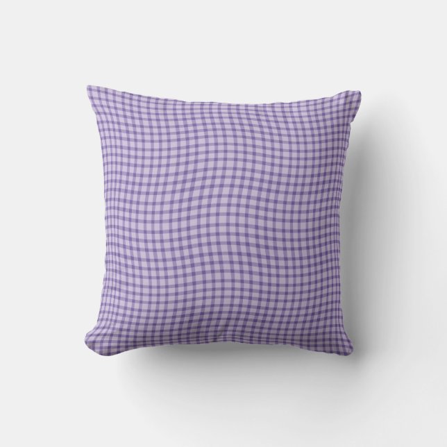 Purple Plaid Checker Seamless Pattern Cushion (Front)