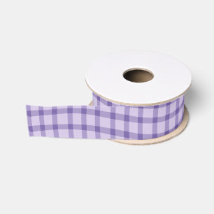 Purple Plaid Chequered Seamless Pattern Grosgrain Ribbon