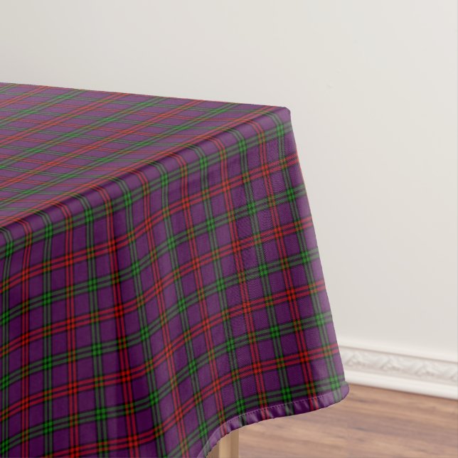 Purple Plaid Clan Montgomery Tartan Tablecloth (In Situ)